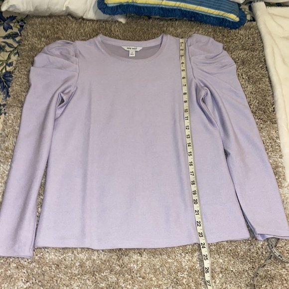 New with Tag Lavender Top Puff Shoulders & Long Sleeve Sz Small Nine West - Picture 6 of 9